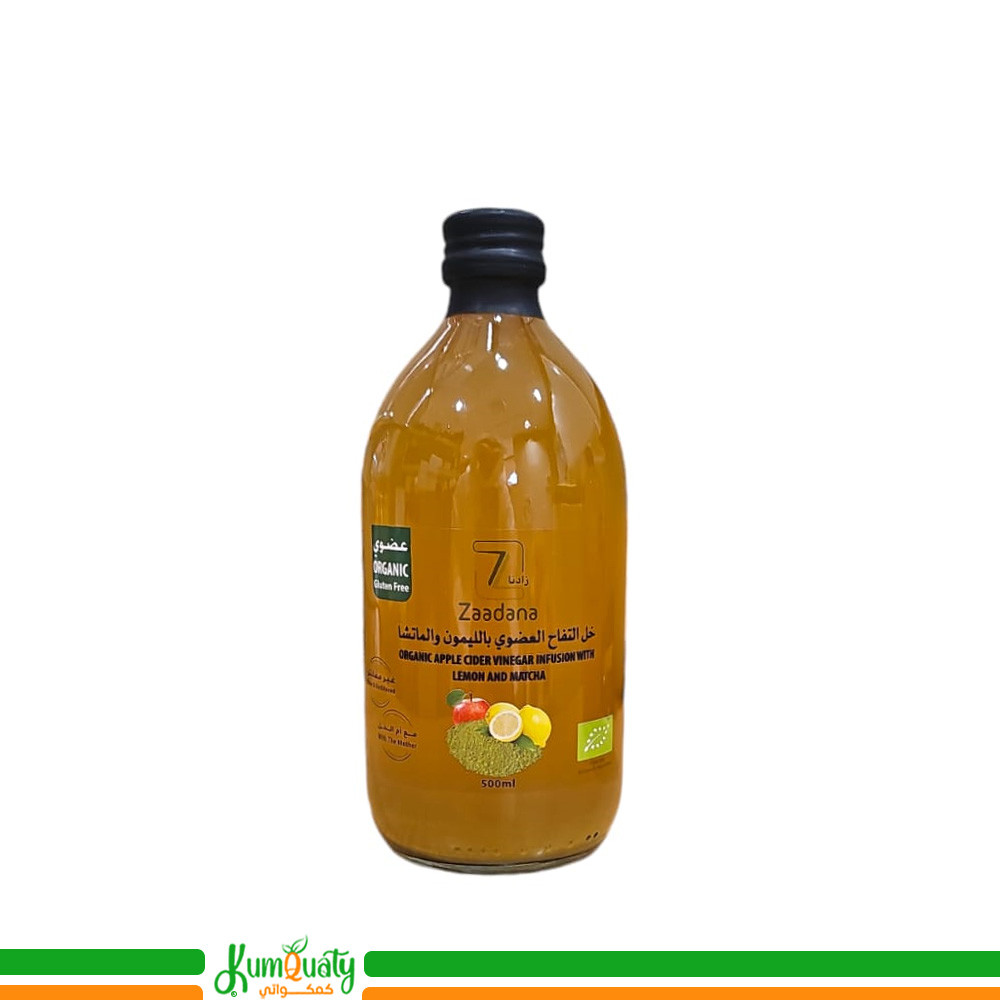 خل التفاح العضوي بالليمون و الماتشا 500مل