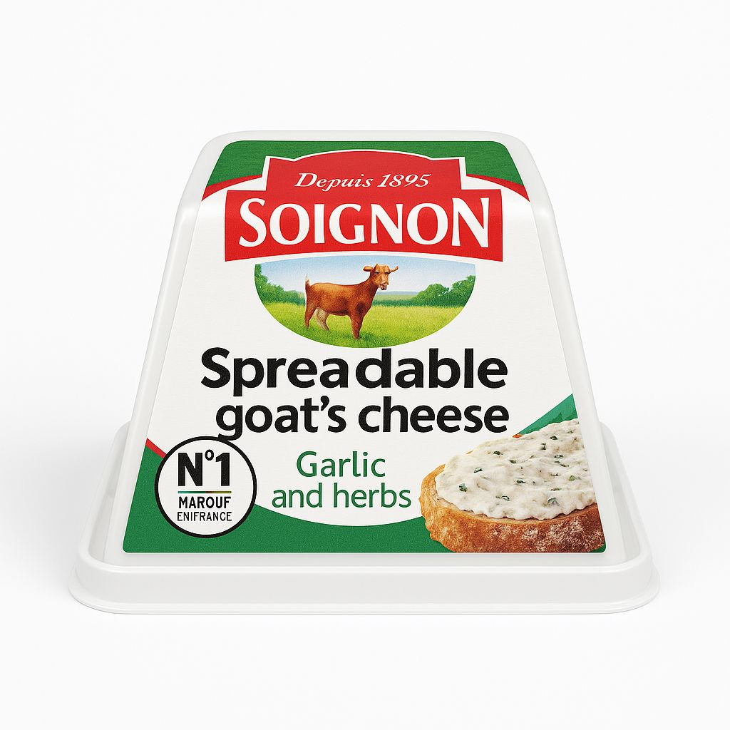 جبنة ماعز قابلة للدهن بالأعشاب والثوم  - 140 جرام